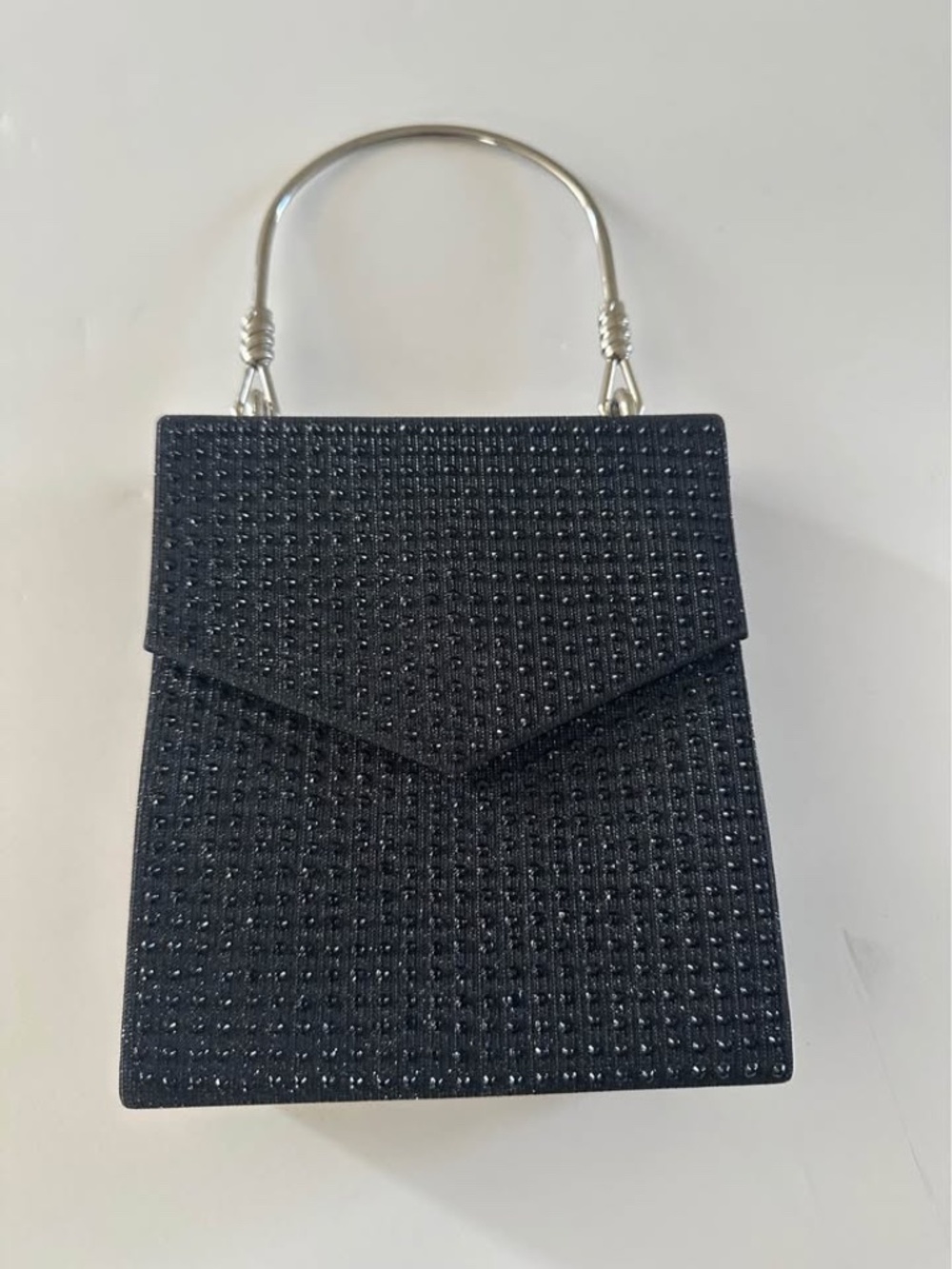 Vintage Black Rhinestone Evening Clutch Bag